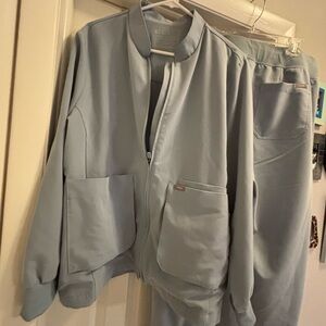 Figs Women's Light Blue Bomber Jacket